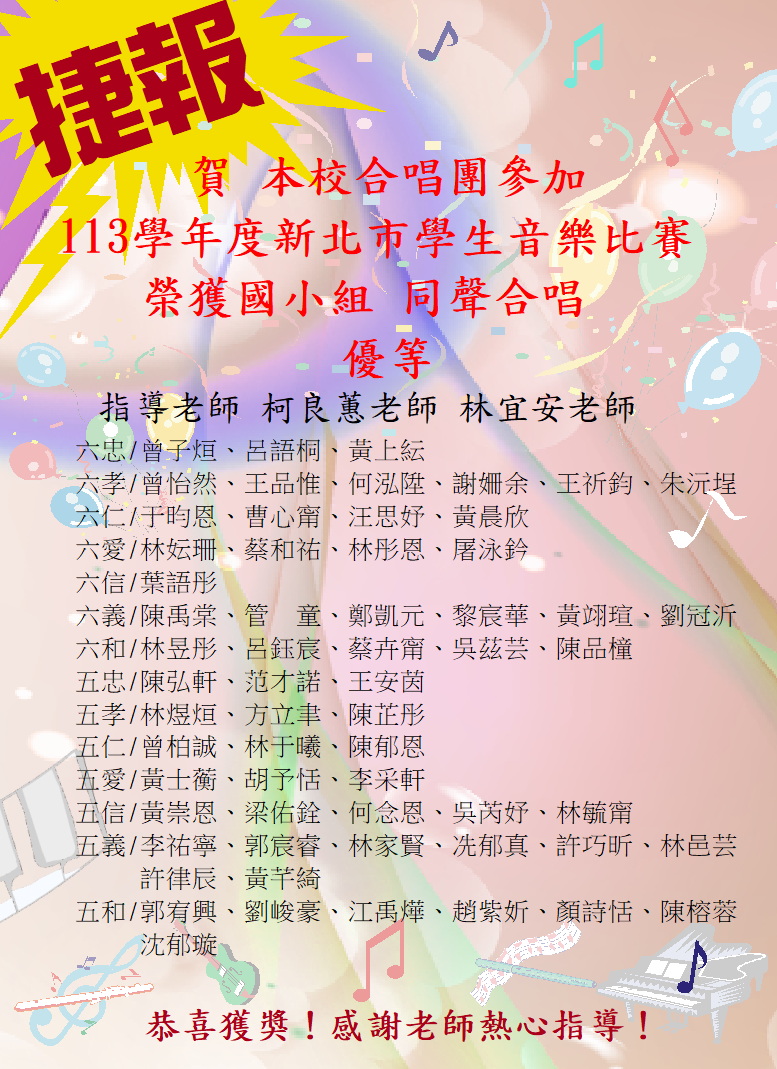 合唱團新北市三區音樂比賽優等
