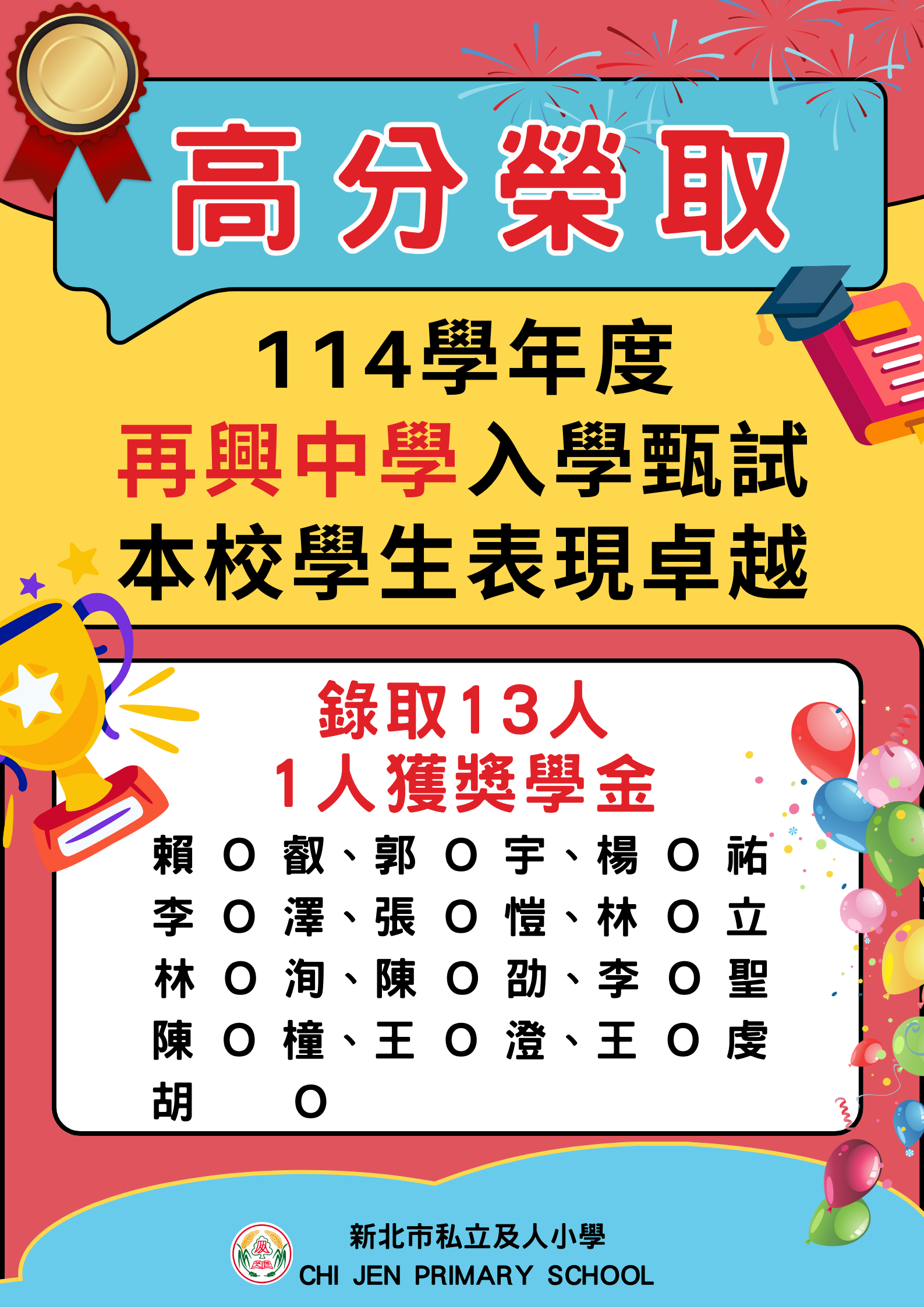 及人小學升學成果優異